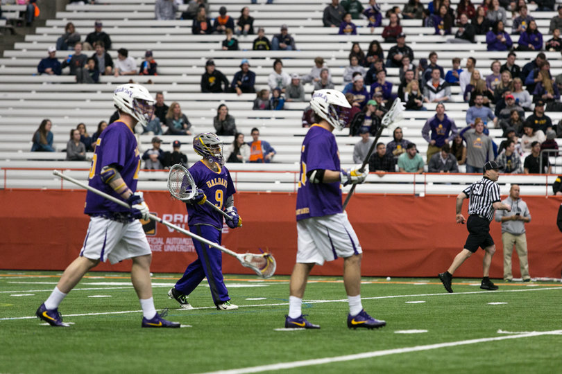 Albany's players set up for the game. 