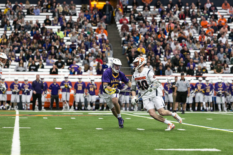 Peter Dearth works up the field 