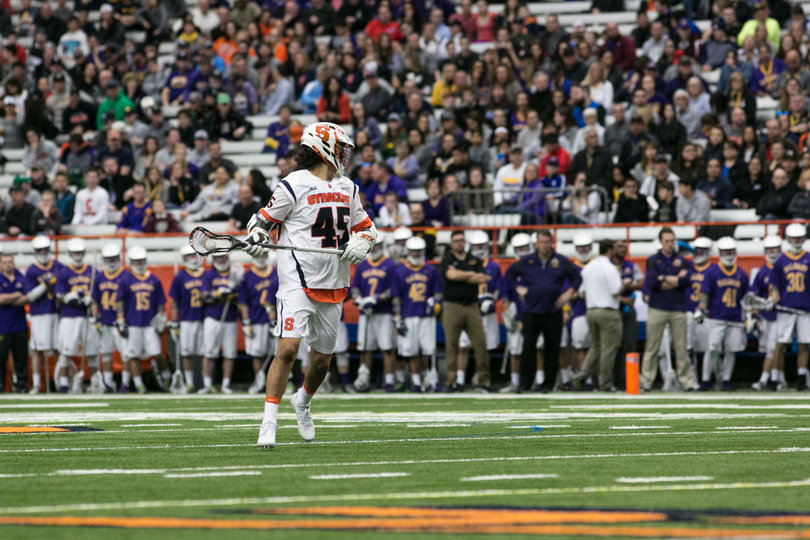 Bomberry waits for the ball around midfield. 
