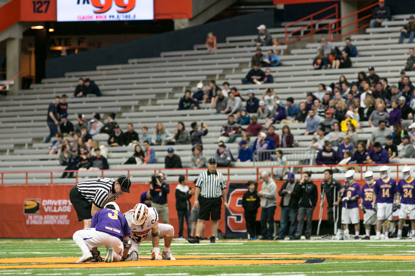 Ben Williams and TD Ierlan get ready for a faceoff. 