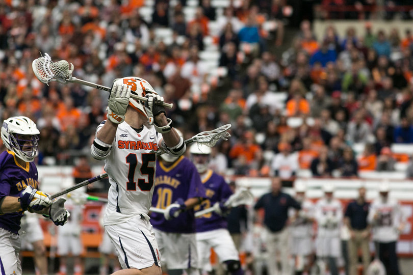 Carlin works the ball up the field. 