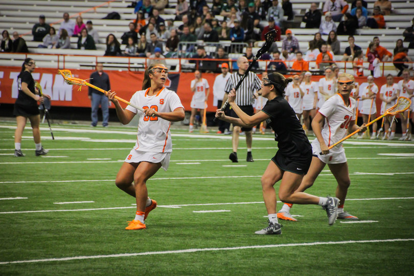 Despite facing two teams in less than 12 hours, and despite facing a well-rested Binghamton team that scored 14 goals two nights ago, Syracuse never trailed at any point in 120 minutes of game time Saturday.