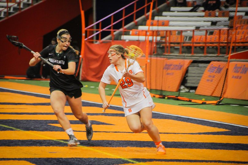 In the opening 10 minutes, SU overwhelmed the visitors with five goals en route to its third blowout victory of the year.