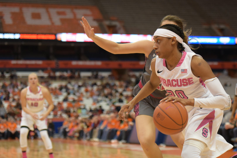 SU redshirt senior Brittney Sykes scored 19 points and grabbed eight boards in 40 minutes. 