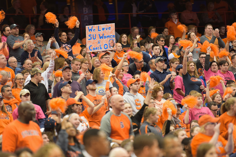 Syracuse had much to cheer about in the first half, during which the Orange outscored UND 43-35. 