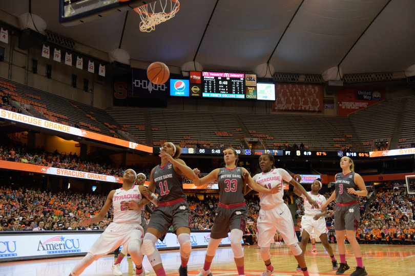 The Fighting Irish shot 52.6 percent from the field and grabbed 18 offensive rebounds. 
