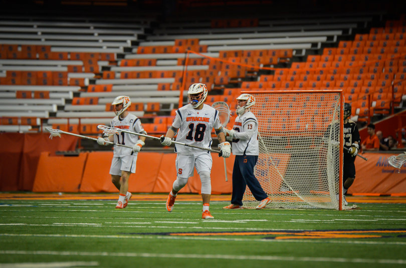 The Syracuse defense surrendered eight first-half goals. 
