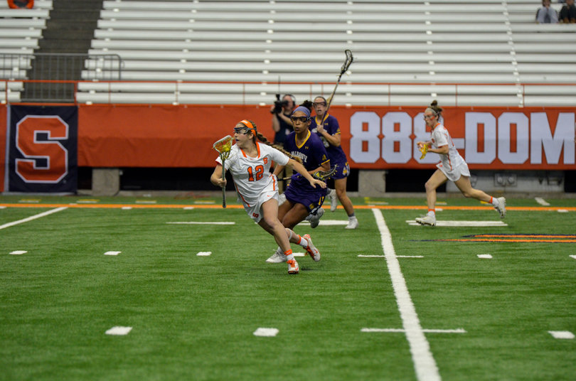Levy pivots toward goal. She had six goals. 