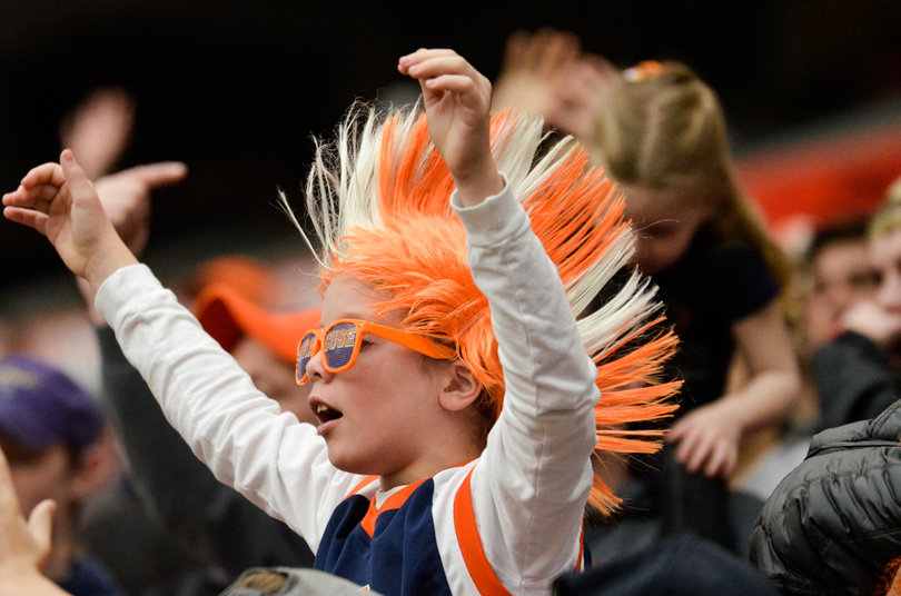 One of the 4,000-plus in attendance for the Syracuse-Virginia game in the Carrier Dome.