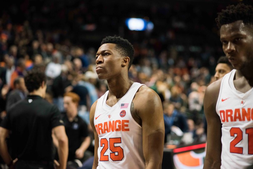 Battle and Roberson leave the Barclays Center. 