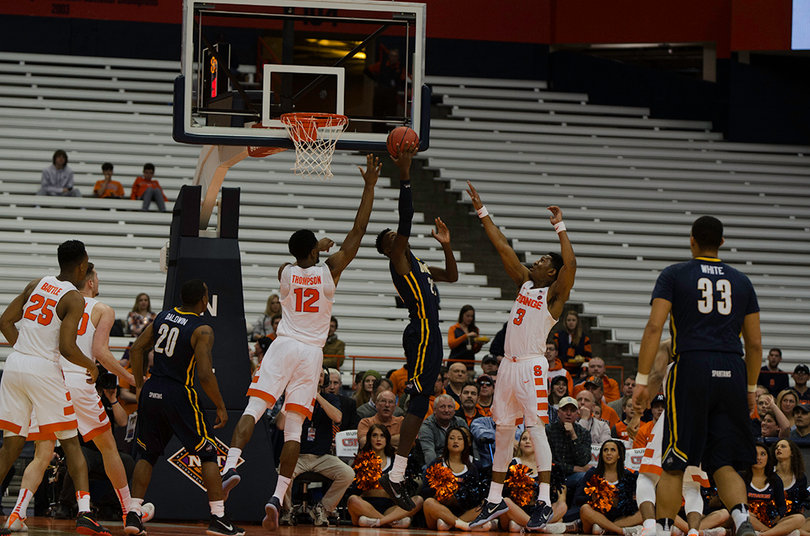 Thompson grabbed eight rebounds in the Syracuse win.