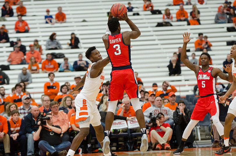 Terence Davis shoots a jumper. He went 11-of-14 from the field.