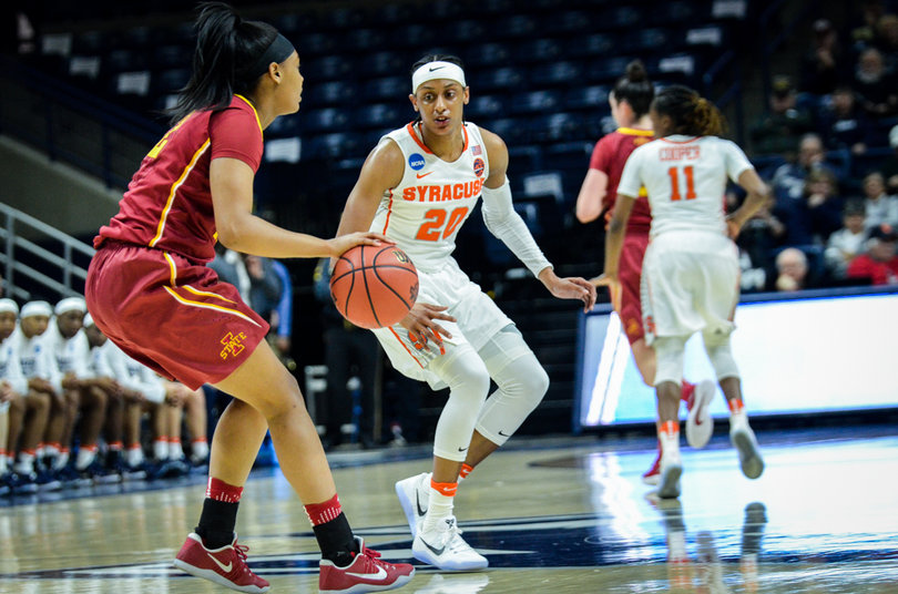 Sykes approaches an Iowa State player.