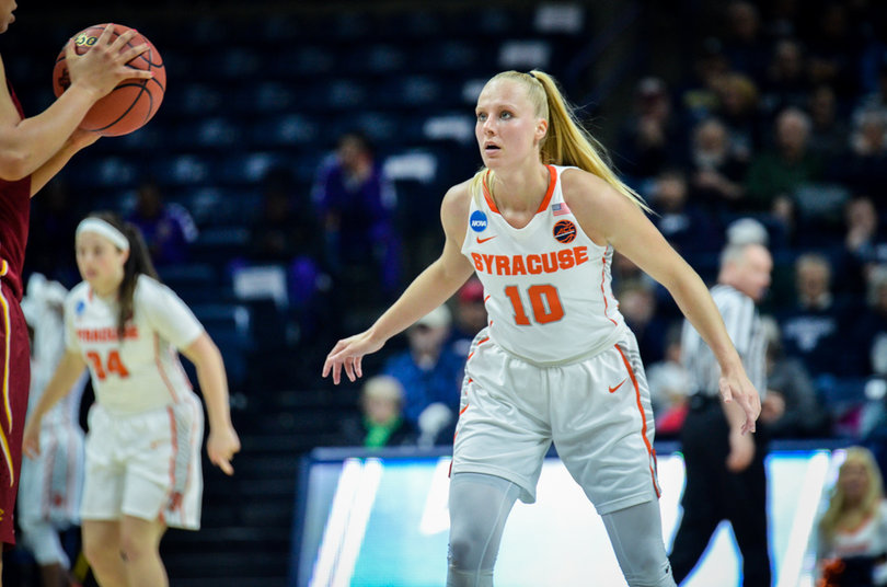 Slim stares down her opponent. She scored five points in the win.
