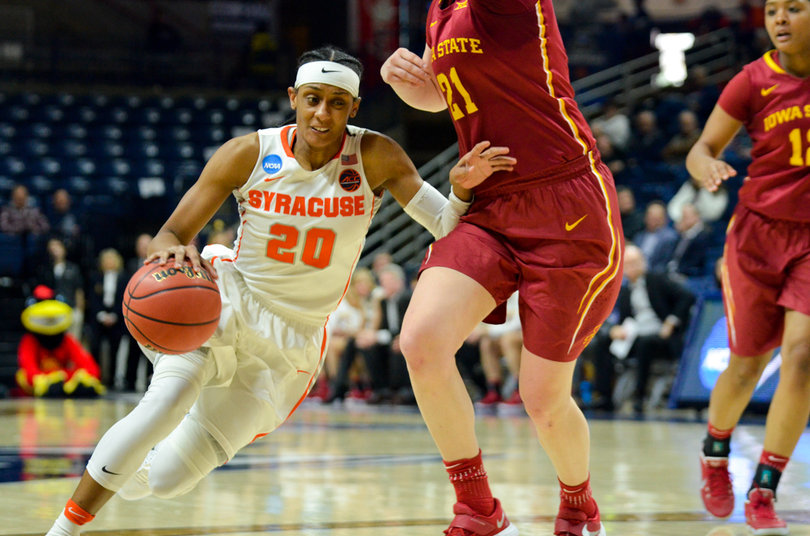 Sykes drives toward the basket against Iowa State.