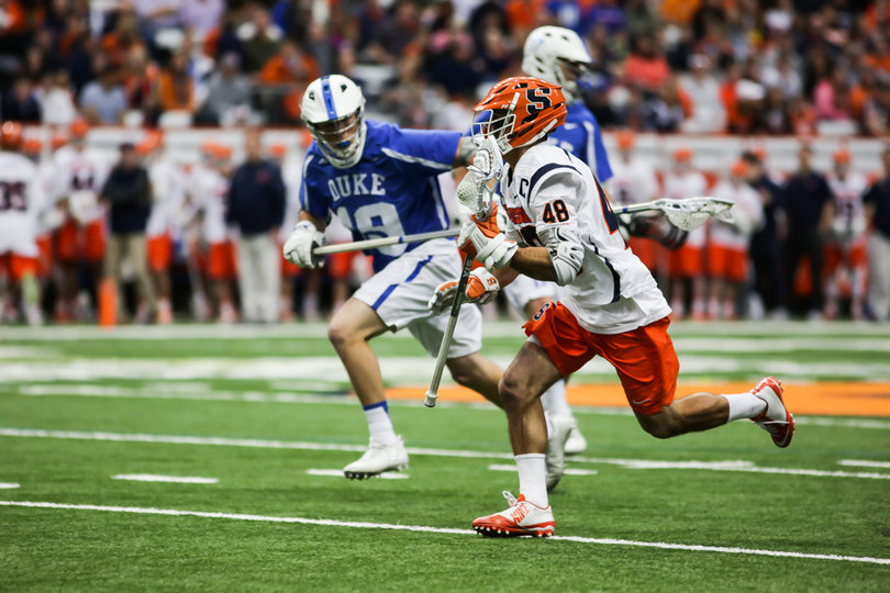 Sergio Salcido runs past the Duke defense. 