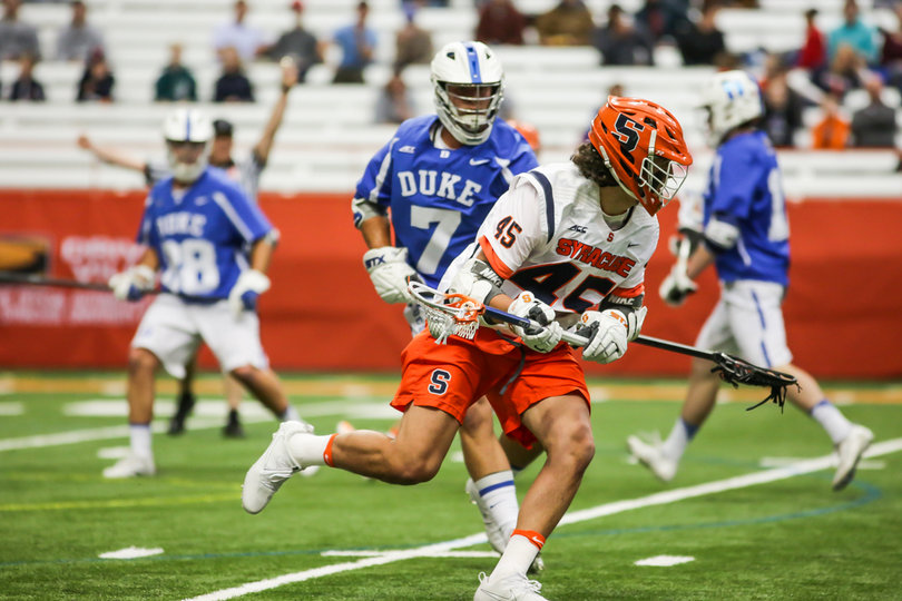 Bomberry tries to get past Duke defender Cade Van Raaphorst. 