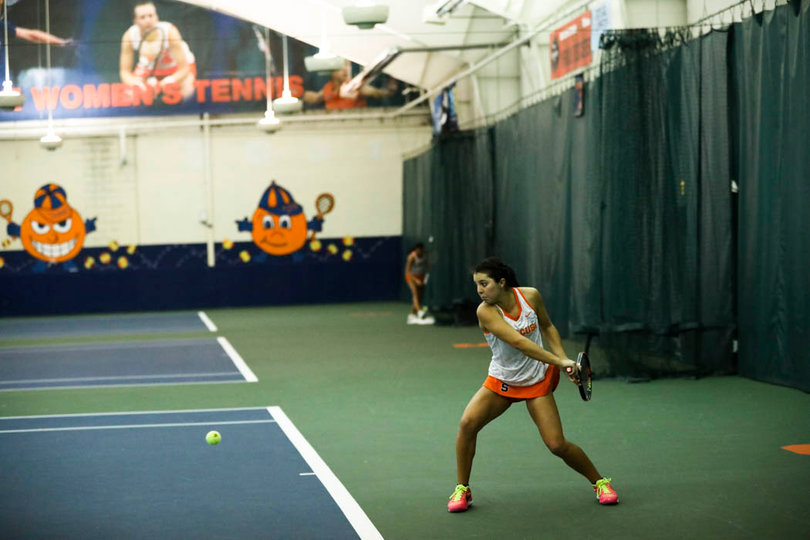 Ramirez loads up for the backhand. 