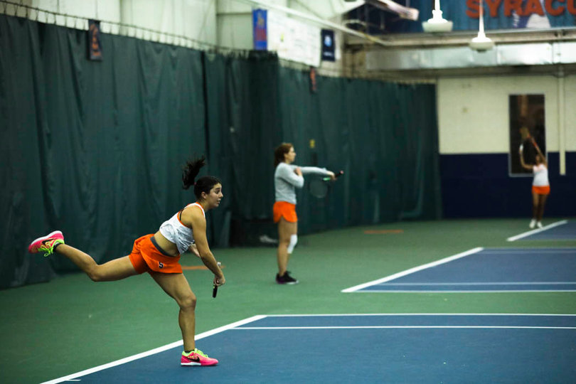 Ramirez fires the ball back. 