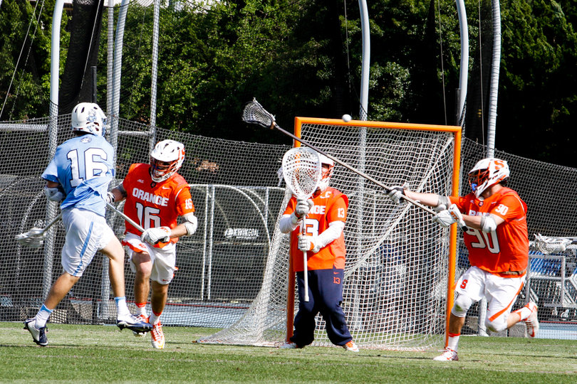 Evan Molloy and the Orange defense collapsed in the fourth quarter, holding the Tar Heels to one goal in the frame. 