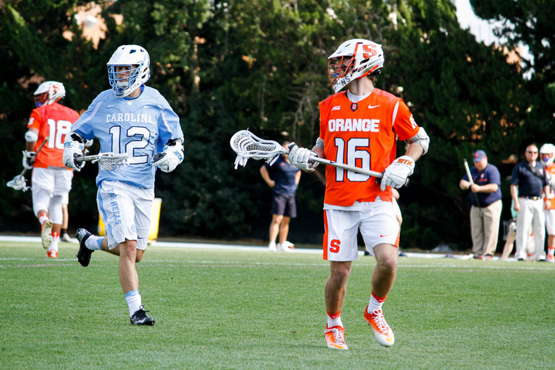 Ryan Simmons works up the field. 