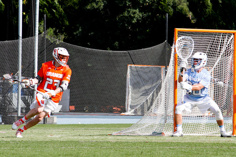 Nick Mariano curls from around the goal. 