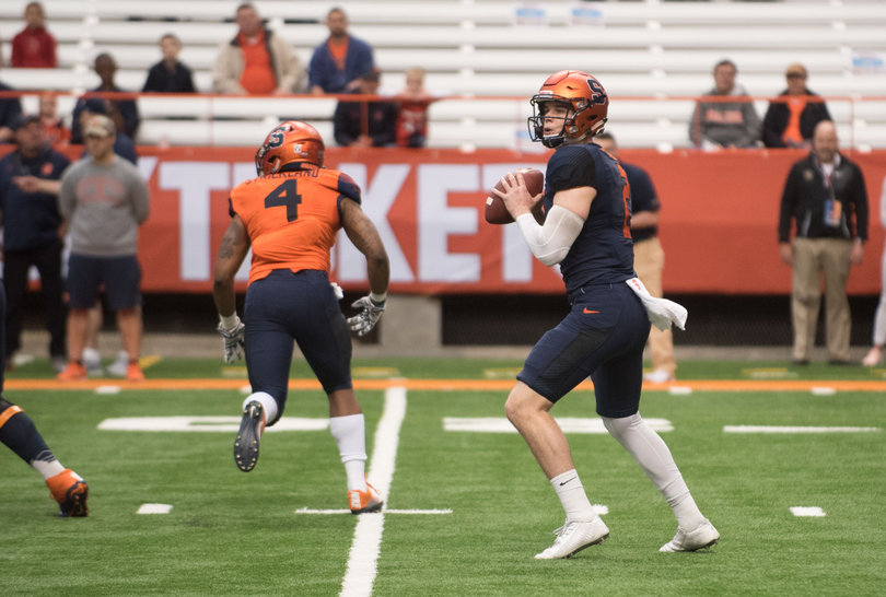 The spring showcase was Dungey's first time playing in a game at the Carrier Dome since the upset win over Virginia Tech last season. 