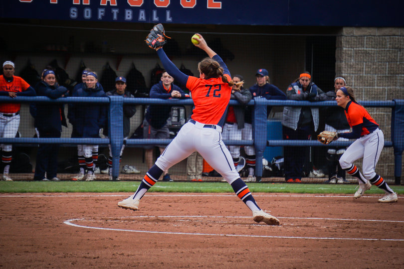 AnnaMarie Gatti winds up in the circle. 