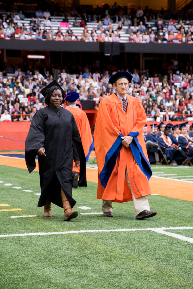 Syracuse University faculty and administrators joined students at the commencement ceremony. 