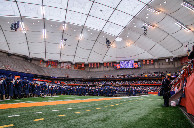 Students, family members and friends came together in the Carrier Dome for Sunday morning's commencement ceremony. 