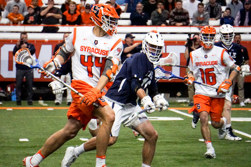 Redshirt junior midfielder Matt Lane took four shots on the second midfield line, but he did not score. 
