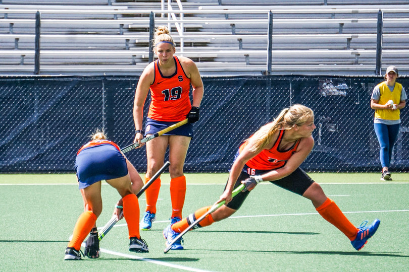 Roos Weers fires a shot against the Bison. She put two shots on goal for the Orange but failed to score. 