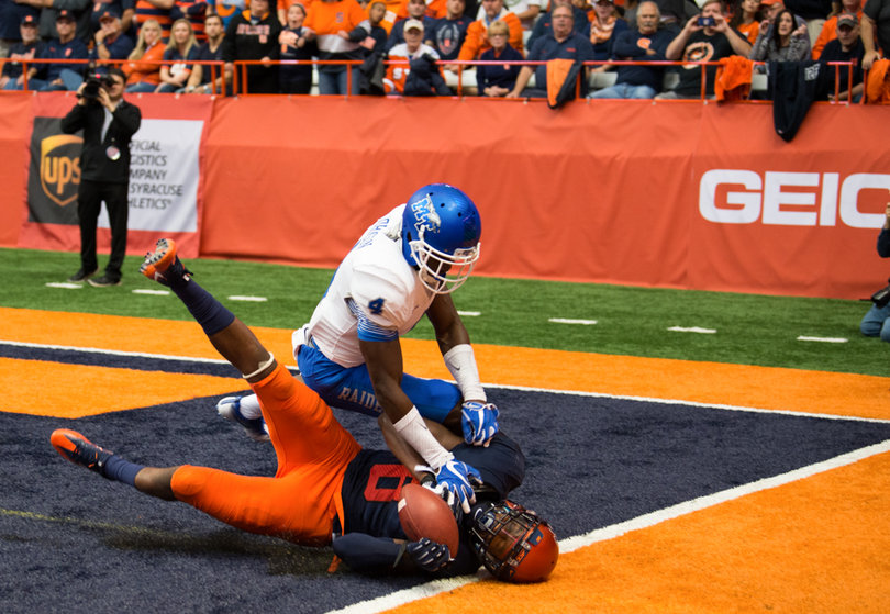 Wide receiver Steve Ishmael tied the program single-game record with 14 receptions for 116 yards.