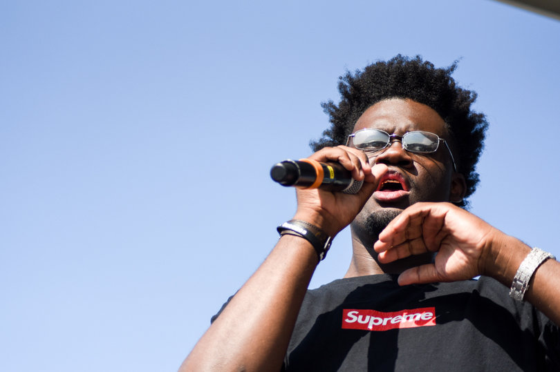 Ugly God was the fourth performer of the day and performed on the smaller side stage. 