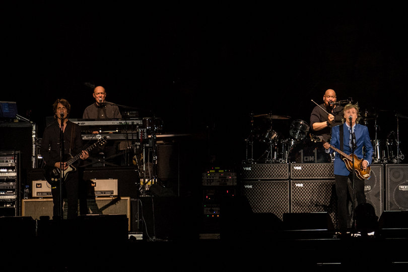 In recent shows, the band has been adding a jam session of Jimi Hendrix’s “Foxey Lady” to the end of the Wings song “Let Me Roll It.”
