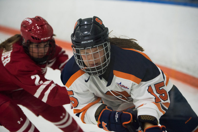 Junior forward Sarah Stuehr didn't get a shot off, but she won 4-of-10 faceoffs. 