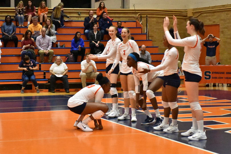 The Orange's 10 team blocks was its lowest total in five games, but that may be attributed to the match only last three sets. 