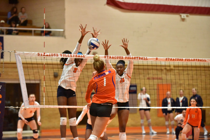 The Orange's imposing front line had four solo blocks on Friday night. 