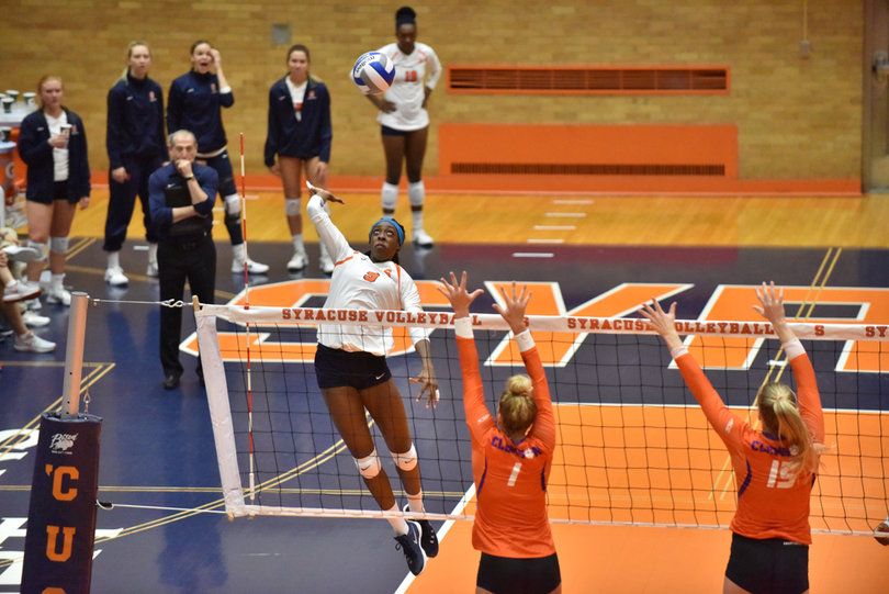 Outside hitter Christina Oyawale had 11 kills and a .917 hitting percentage against Clemson. 