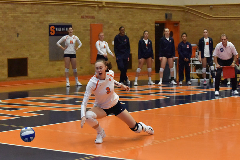 Junior outside hitter Anastasiya Gorelina had 16 kills but also four errors. 