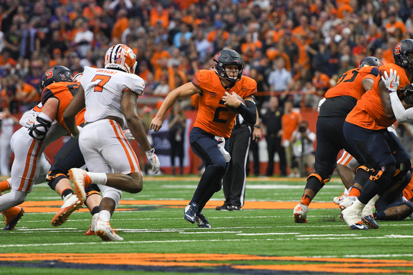 Dungey toted the ball 21 times for 61 yards, ripping off most of his yards on a 41-yard scramble.