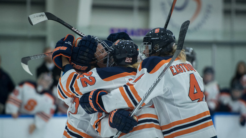 Syracuse scored both its goals within a two-minute span at the beginning of the second period. 
