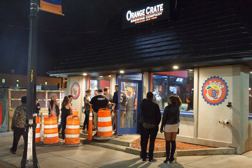 Orange Crate was forced to relocate from its original location next door after the building, which also housed Hungry Chuck's, was demolished to make way for luxury student housing.