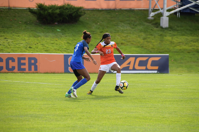 Freshman defender Clarke Brown wasn't recruited at all by Syracuse, but she showed up for a tryout and made an impression. 