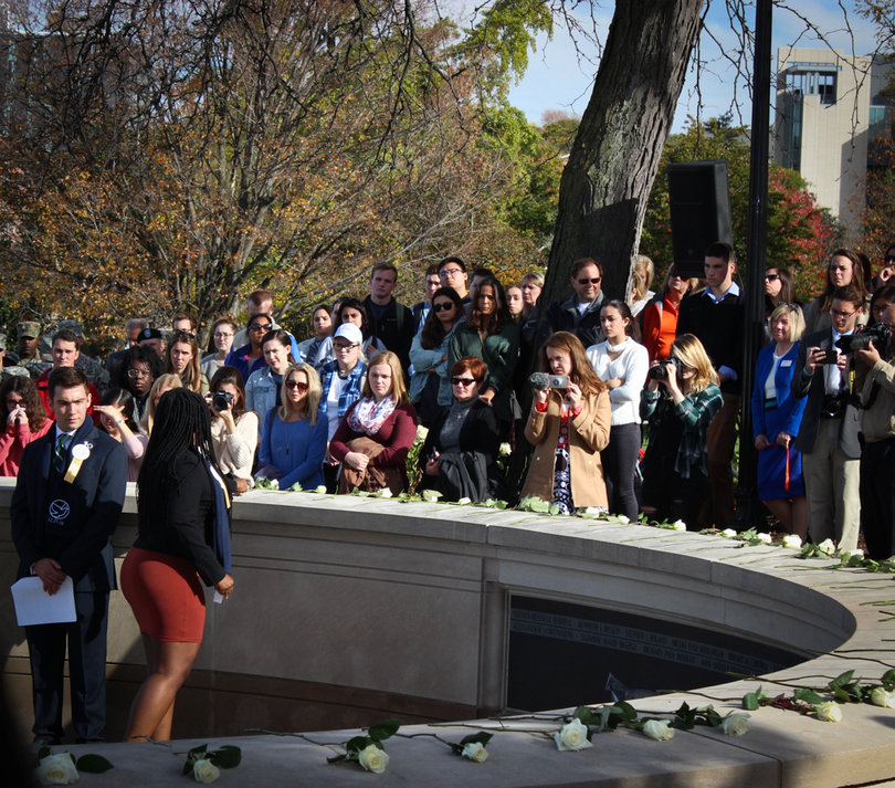 The Wall of Remembrance has each victim's name engraved along it. 