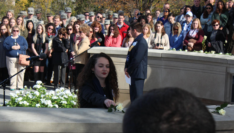 The Rose Laying Ceremony started at 2:03, the exact time Pan Am Flight 103 crashed in 1988. 