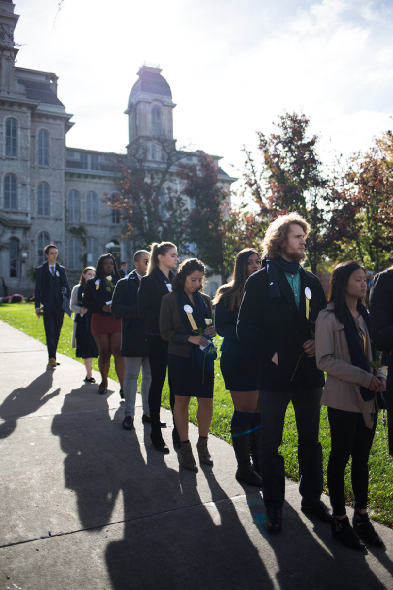 The Rose Laying Ceremony took place outside the Hall of Languages. 