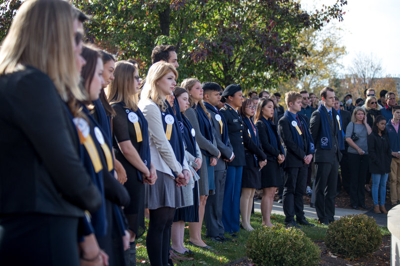 Every Remembrance Scholar wore a pin in honor of the victim they represented.