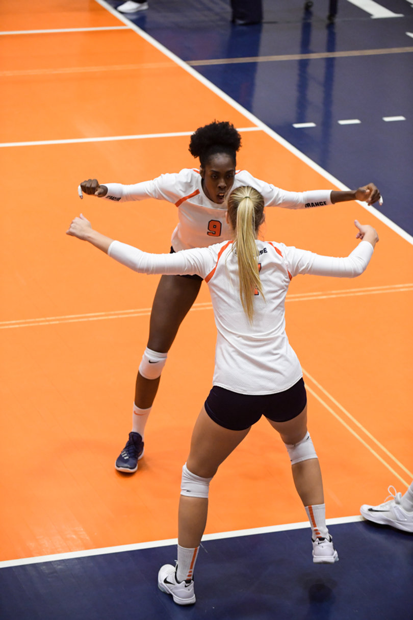 Spirits were high for the Orange in what turned into a laugher at the Women's Building.