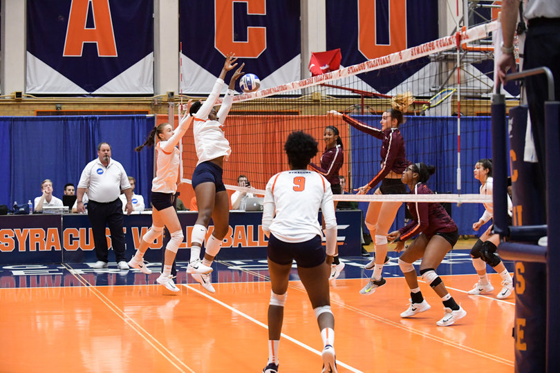 SU won battles at the net all night.